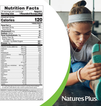 NaturesPlus SPIRU-TEIN, Exotic Red Fruit - 1.1 lb - Proteína Vegetal en Polvo – Image 5