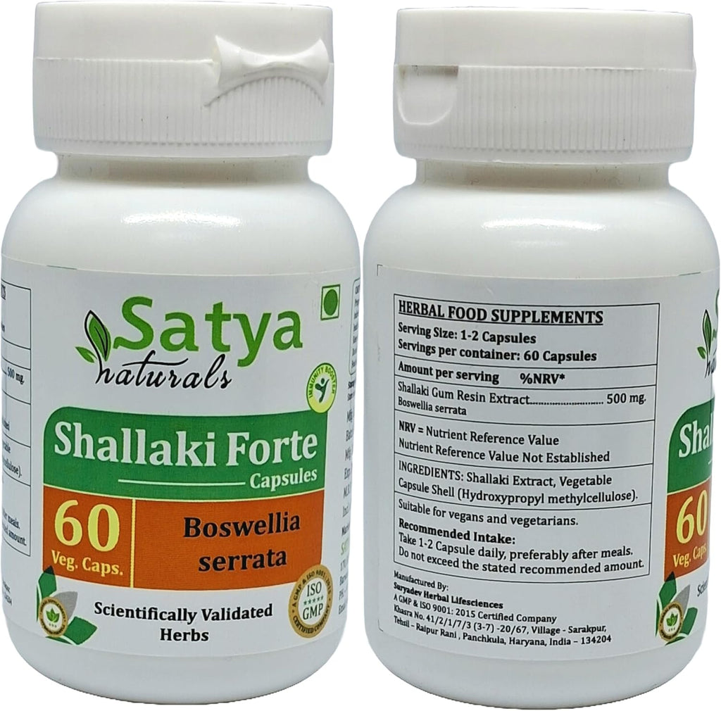 Shallaki Forte Cápsulas 500 mg - 60 Cápsulas Veganas de Boswellia Serrata