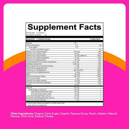 SmartyPants Teen Girl Multivitamin Gummies - – Omega-3 DHA y EPA (de aceite de algas): El DHA contribuye al – Image 6