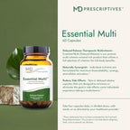 MD Prescriptives - Essential Multi (Liberación Retardada) - Complejo Multivitamínico y Mineral para Apoyo Hormonal - 60 Cápsulas