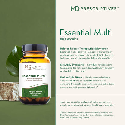 MD Prescriptives - Essential Multi (Liberación Retardada) - Complejo Multivitamínico y Mineral para Apoyo Hormonal - 60 Cápsulas