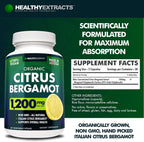 Citrus Bergamot Supplement – 150:1 Extract, 1200mg per Serving, 70% Polyphenols, Italian Sourced, 60 Count, 1 Month Supply, Made in the USA