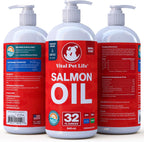 Aceite de Salmón para Perros y Gatos - Piel y Pelaje Saludables, Omega 3 EPA DHA, Apoyo Inmunológico y Cardíaco, Suplemento Líquido 946 ml