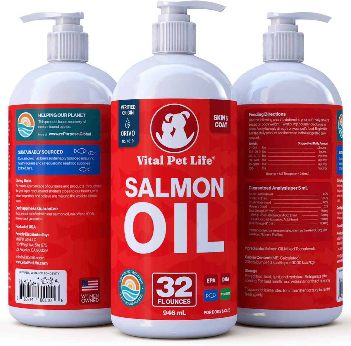 Aceite de Salmón para Perros y Gatos - Piel – Perros y gatos pequeños (hasta 10 kg): 1/2 cucharadita al día. – Image 7