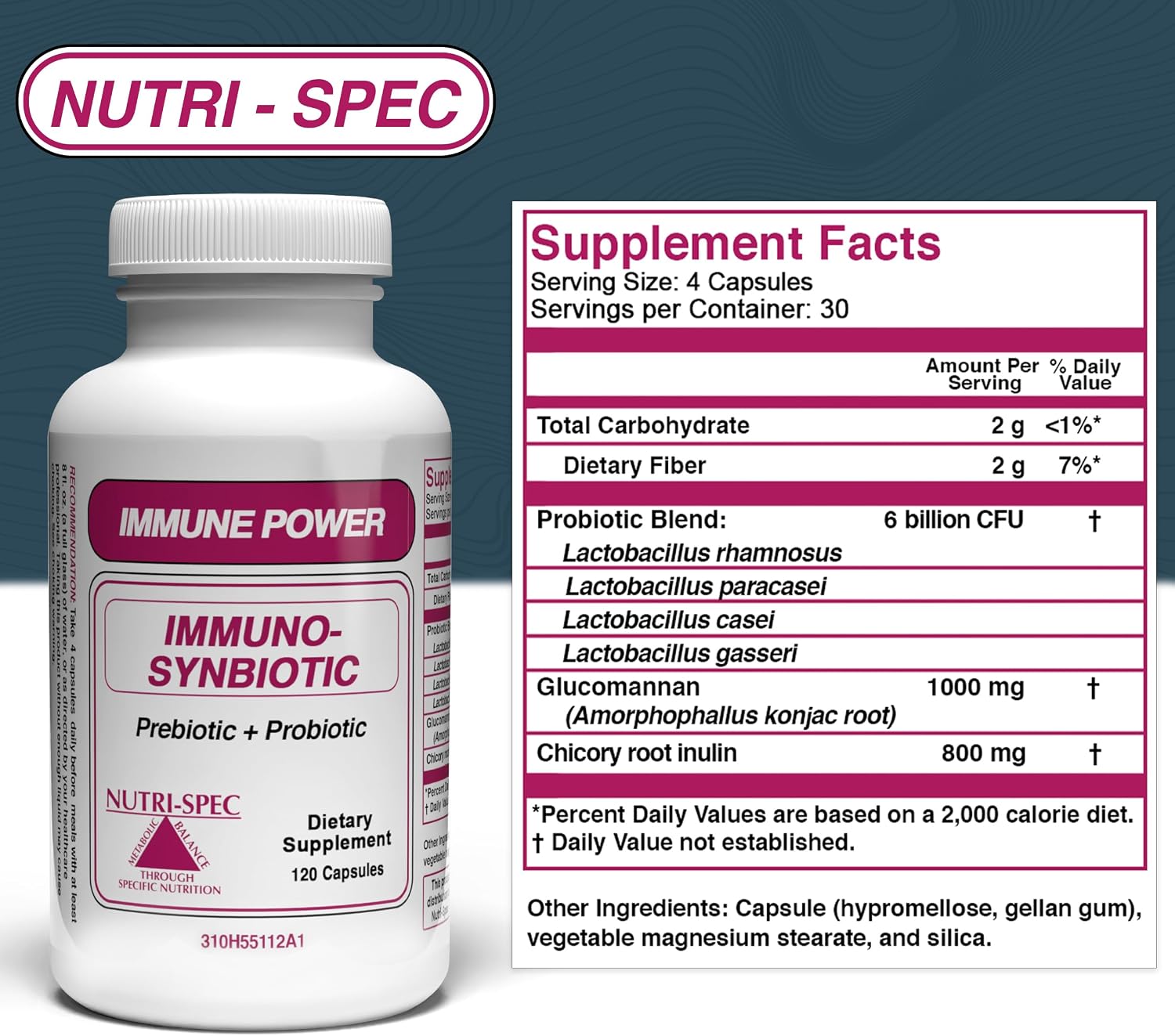 Nutri-Spec Immune Power: Probiotics & Prebiotics for Women and Men, 120 Capsules