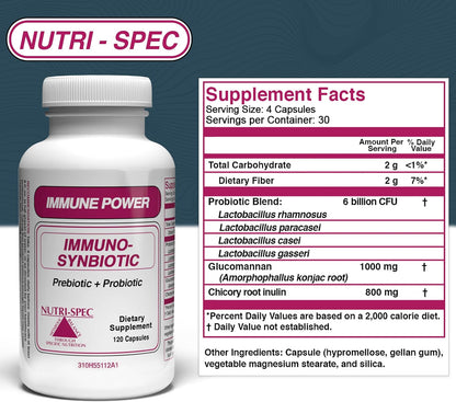 Nutri-Spec Immune Power: Probióticos y Prebióticos para Mujeres y Hombres, 120 Cápsulas – Image 5
