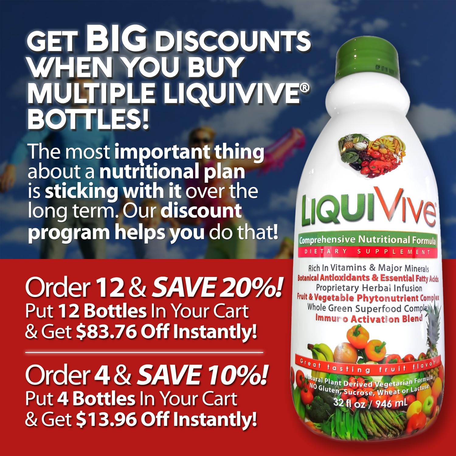 LiquiVive Meganutrición Líquida Multivitamínico Diario - 946 ml