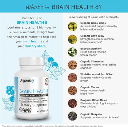 Organixx Ageless Brain - Complemento alimenticio para la función cerebral, claridad y enfoque, 60 cápsulas vegetarianas – Image 5