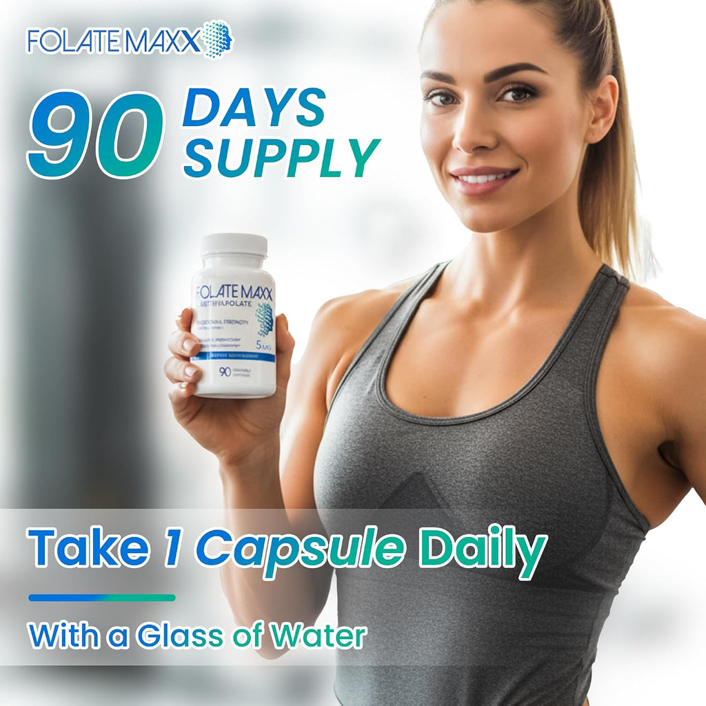 FolateMaxx L-Metilfolato 5mg, 90 Cápsulas – Complemento de Metilfolato Activo
