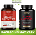 NURTURLY Complejo B – Vitaminas B1, B2, B3, B5, B6, B7, B9, B12 y Biotina – 180 Comprimidos