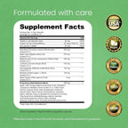 Sea Moss, Aceite de Semilla Negra, Bladderwrack, Cúrcuma, Ashwagandha, Bardana, Vitamina C, D3, Raíz de Yellow Dock, Manuka, Diente de León - 90 Cápsulas Veganas