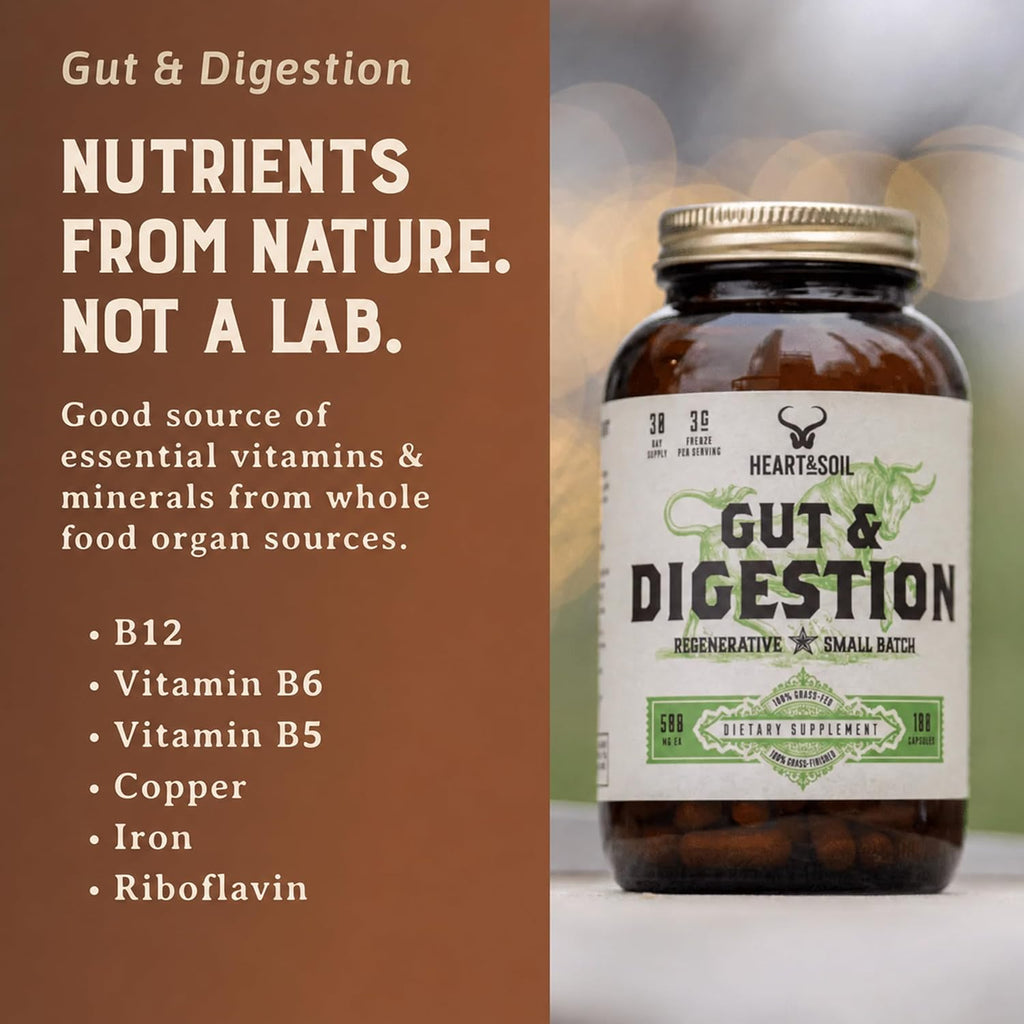 HEART & SOIL – Gut & Digestion – Suplemento Digestivo – 180 Cápsulas