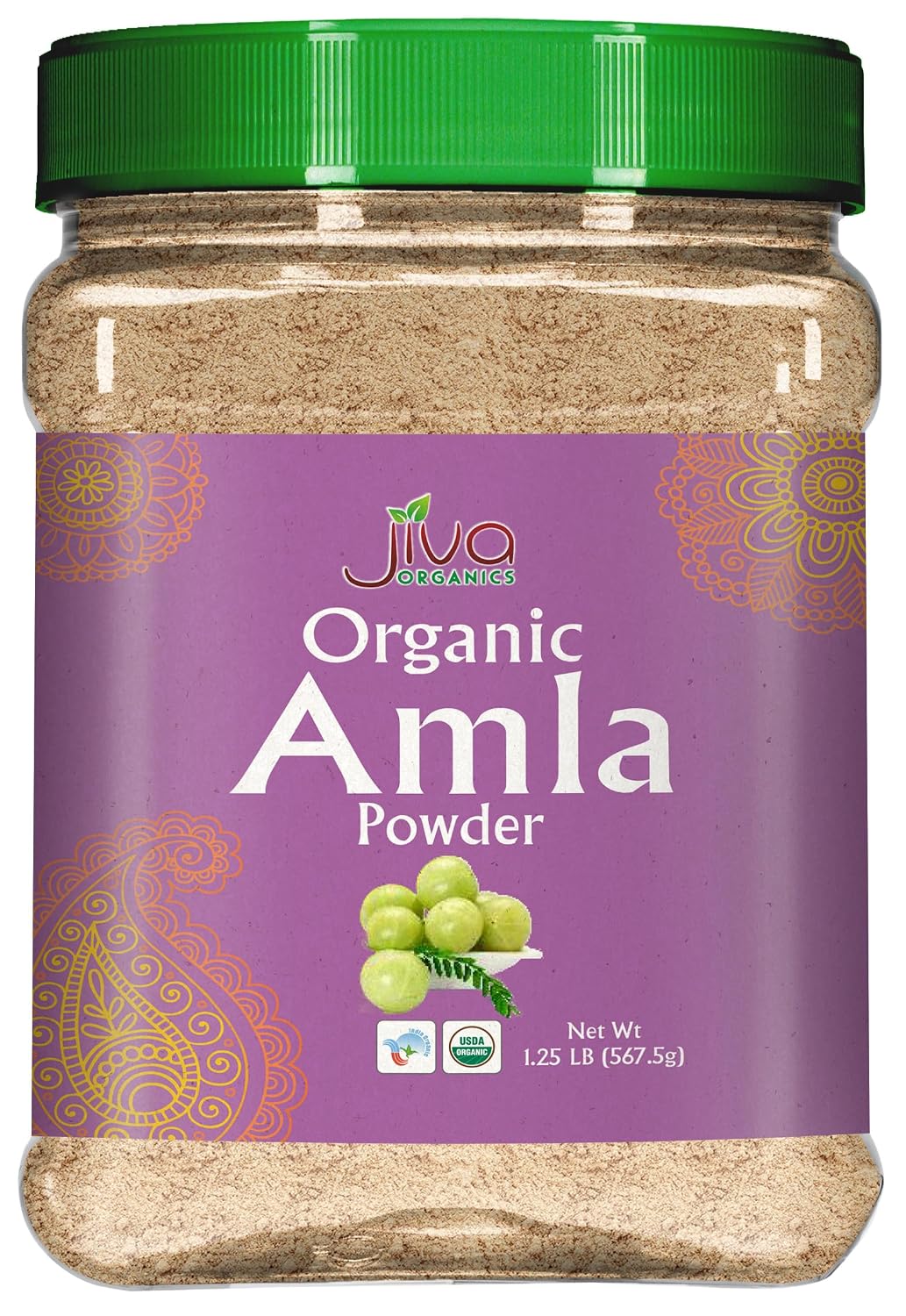 Polvo de Amla Orgánico 567 g - Puro, Libre de Gluten, No GMO, Amalaki de India, Vitamina C - Jiva Organics