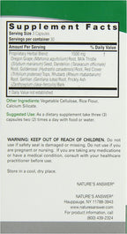 Nature's Answer Apoyo Hepático Combinación Herbal - 1500 mg, 90 Cápsulas