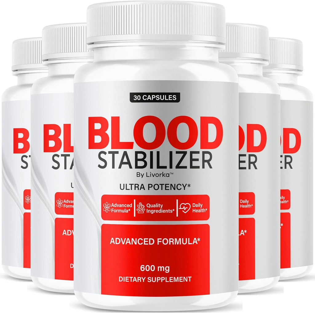 (5 Pack) Blood Stabilizer Advanced Blood Formula Capsules, Original Blood Stabilizer Supplemen All Natures Pills - Maximum Strength, BloodStabilizer Premium Vitamin Reviews, 150 Capsules for 5 Months
