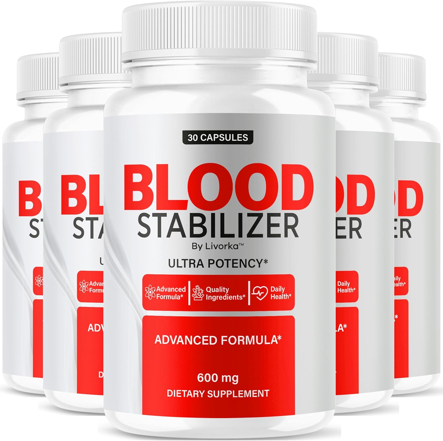 (5 Pack) Blood Stabilizer Advanced Blood Formula Capsules, Original Blood Stabilizer Supplemen All Natures Pills - Maximum Strength, BloodStabilizer Premium Vitamin Reviews, 150 Capsules for 5 Months