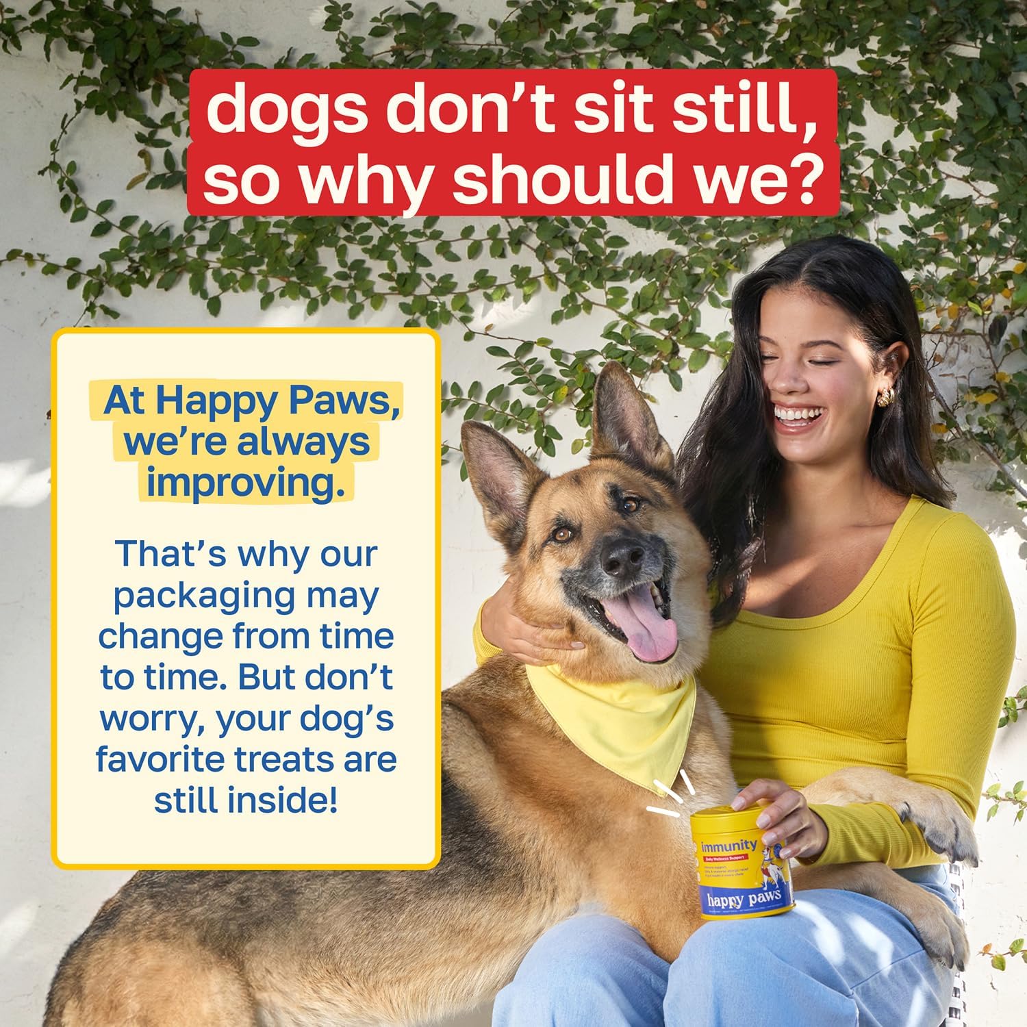 Happy Paws Suplemento de Cúrcuma para Perros, Bienestar Diario y Apoyo Inmunológico para Todas las Razas y Edades, Hecho con Cúrcuma, Calostro y Hongos Turkey Tail, Sabor a Calabaza, No Transgénico, 200 Masticables Blandos