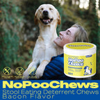 No Poo Chews para Perros – Masticables Suaves con Probióticos y Enzimas – 120 Unidades Sabor Bacon