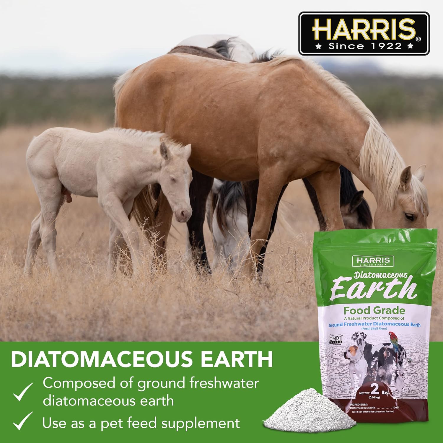Harris Tierra de Diatomeas de Grado Alimenticio para Mascotas, 907 g