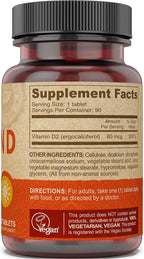 DEVA Vitamina D2 Vegana 60 mcg (2400 UI), 90 Comprimidos (Pack de 3)