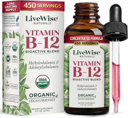 Vitamina B12 1000 mcg Sublingual Líquido – Metabolismo energético: Ayuda a convertir los alimentos en energía – Image 1