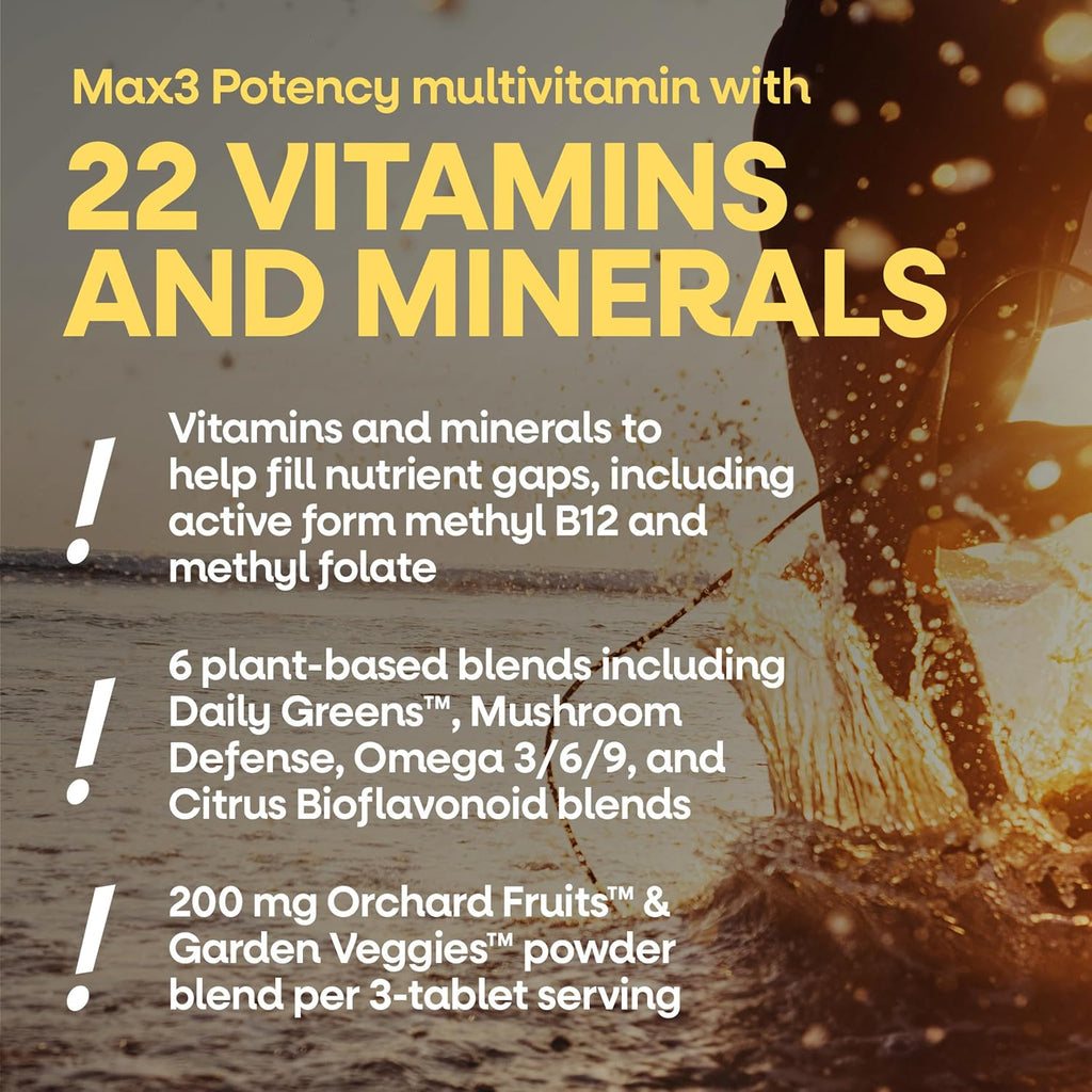 Nature's Way Alive! Max3 Multivitamínico Diario de Alta Potencia, Sin Hierro, 180 Comprimidos