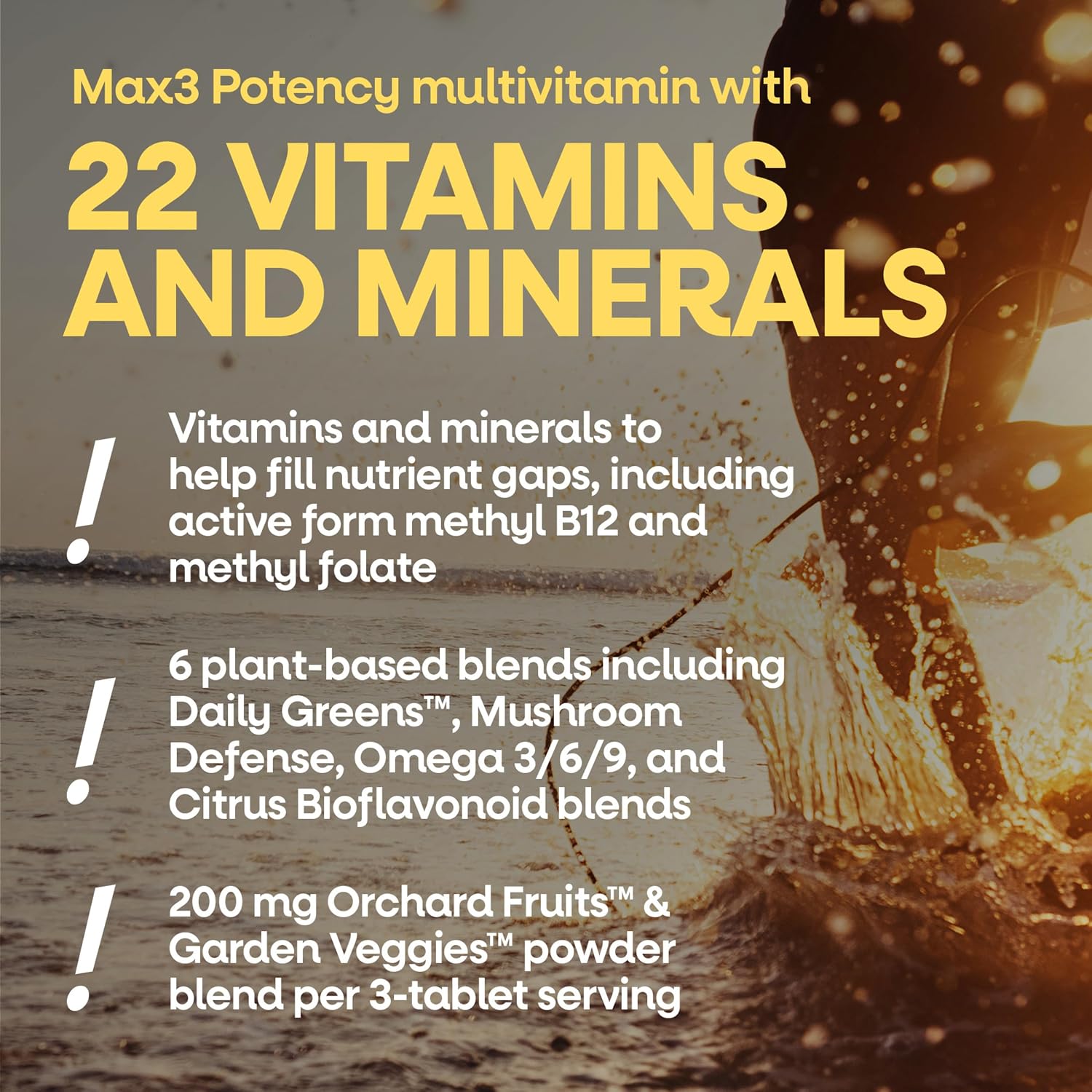 Nature's Way Alive! Max3 Multivitamínico Diario de Alta Potencia, Sin Hierro, 180 Comprimidos