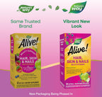 Nature's Way Alive! Cabello, Piel y Uñas con Colágeno 75 mg y Biotina 2500 mcg, 60 cápsulas blandas