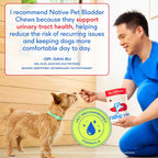 Native Pet Suplemento de Arándano para Perros - Apoyo Urinario y Renal - 60 Masticables