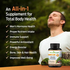 ForestLeaf Daily Vitamin Multivitamin for Men - Multivitamínico Diario para Hombres con Vitaminas y Minerales Esenciales | 60 Cápsulas Veganas
