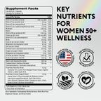 IQ BIOLOGY Multivitamínico para Mujeres 50+ con Luteína y CoQ10 - Complejo Vitamínico Vegano - 60 Cápsulas (Pack de 2)