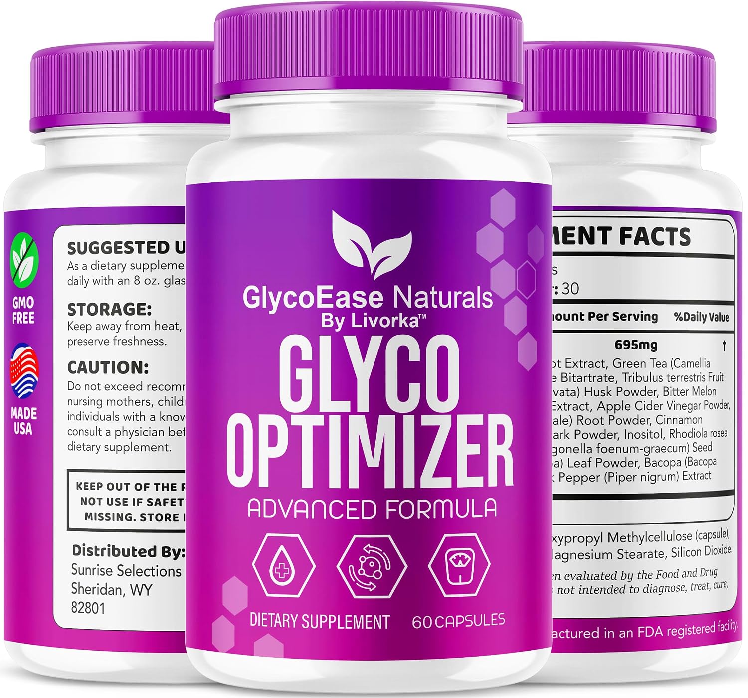 GlycoEase Glyco Optimizer - 180 Cápsulas (3 Paquetes)