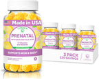 Lunakai Fabricado en EE. UU. Vitaminas Prenatales 17-en-1 con Hierro y Ácido Fólico – Deliciosas Gomitas Prenatales Diarias para el Bienestar Materno, 60 unidades