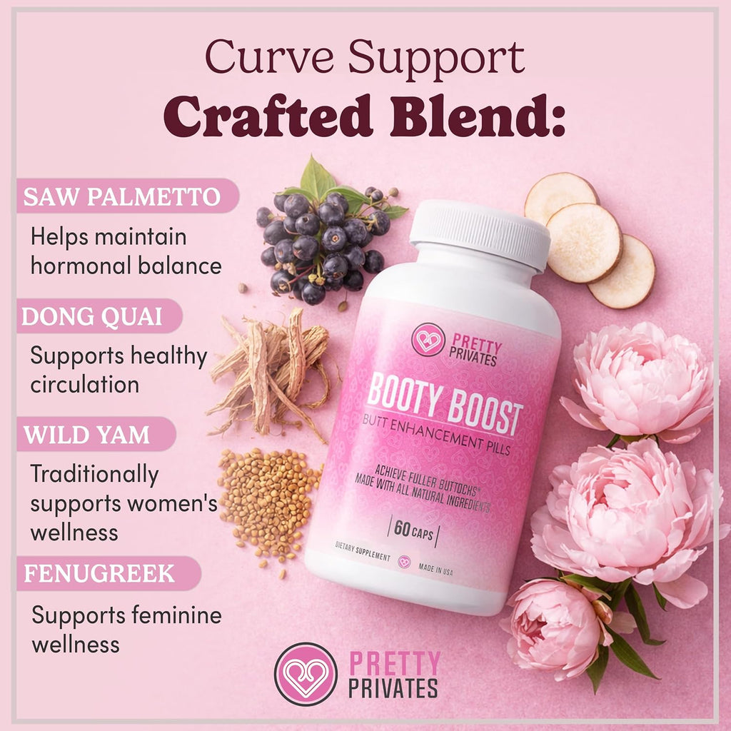Pretty Privates Butt Enhancer - Suplemento para aumentar glúteos - 60 cápsulas