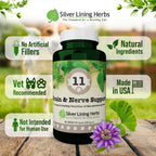Silver Lining Herbs Suplemento cerebral y nervioso para perros - 90 Cápsulas