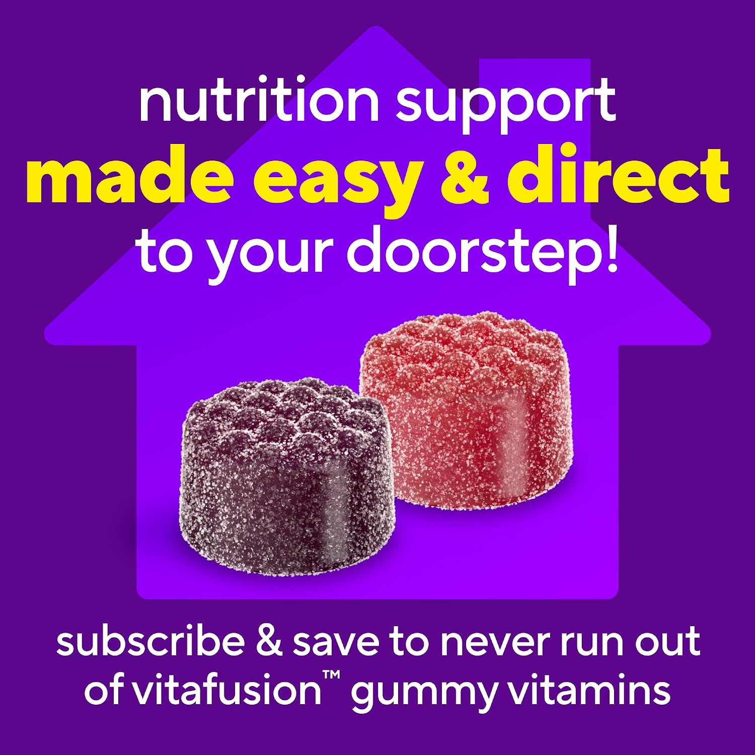 vitafusion Gomitas Multivitamínicas para Hombres Adultos, Sabor a Bayas, Suplemento con Vitaminas A, C, D, E, B6, B12, 150 unidades (75 días)