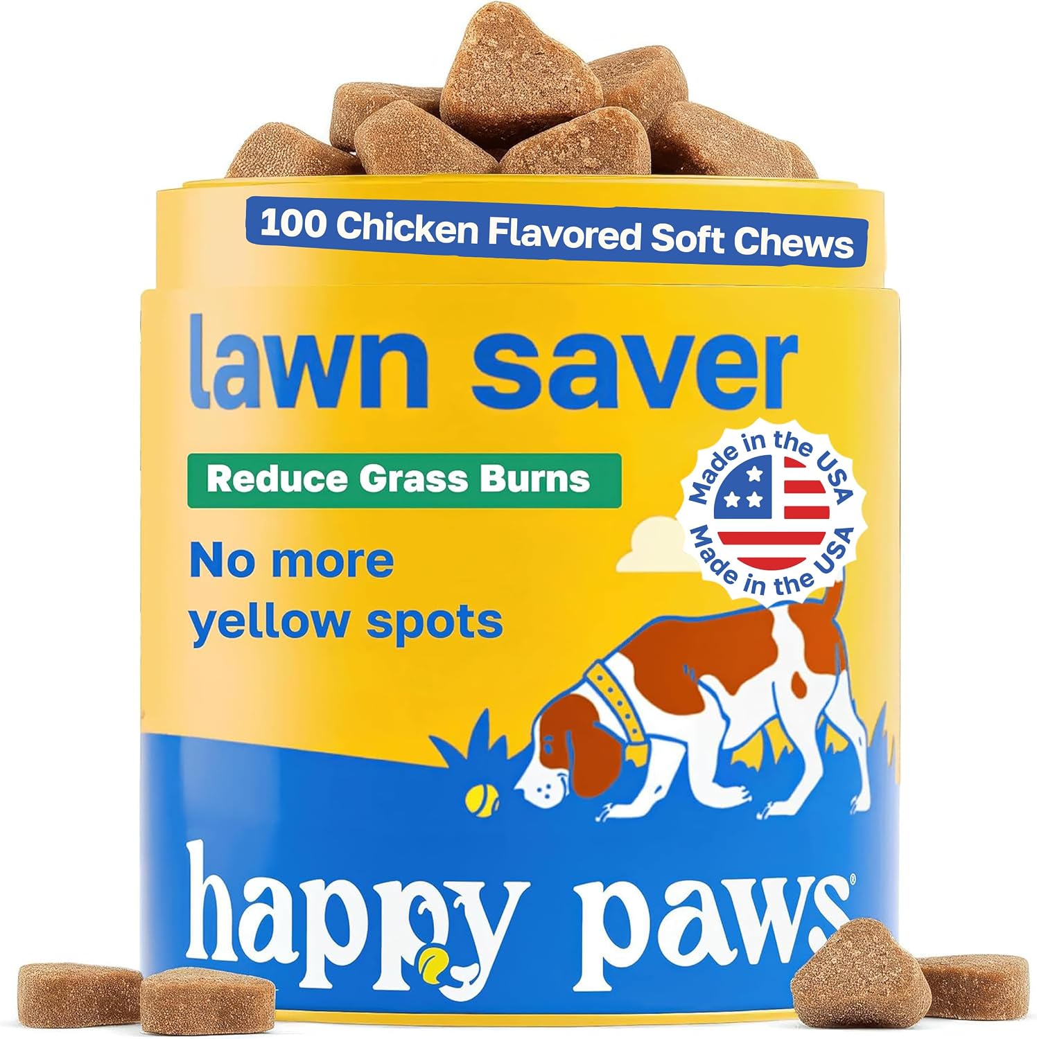Happy Paws Lawn Saver Probióticos para Perros - 100 Masticables Blandos