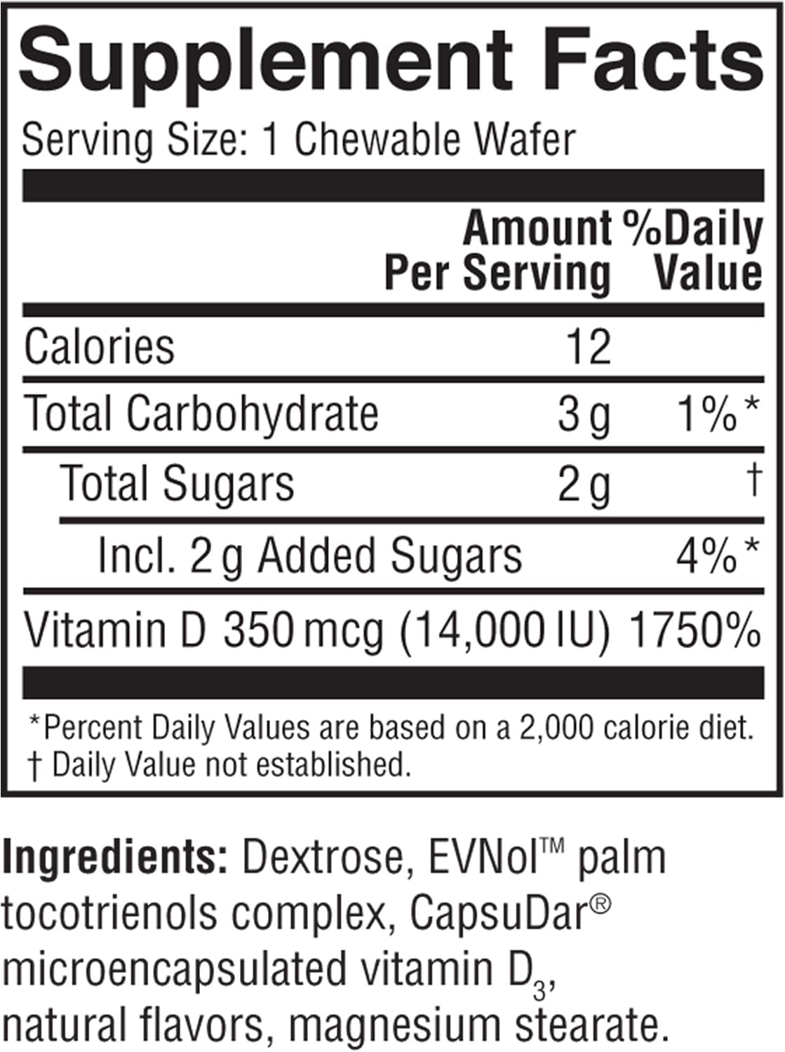Replesta NX 14000 UI Vitamina D3 (Colecalciferol) - Oblea Masticable Semanal, Sabor Naranja Natural, 8 Unidades