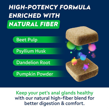 STRELLALAB Anal Gland Support Chews - Suplemento Digestivo con Fibra y Prebióticos para Perros, 120 masticables – Image 7