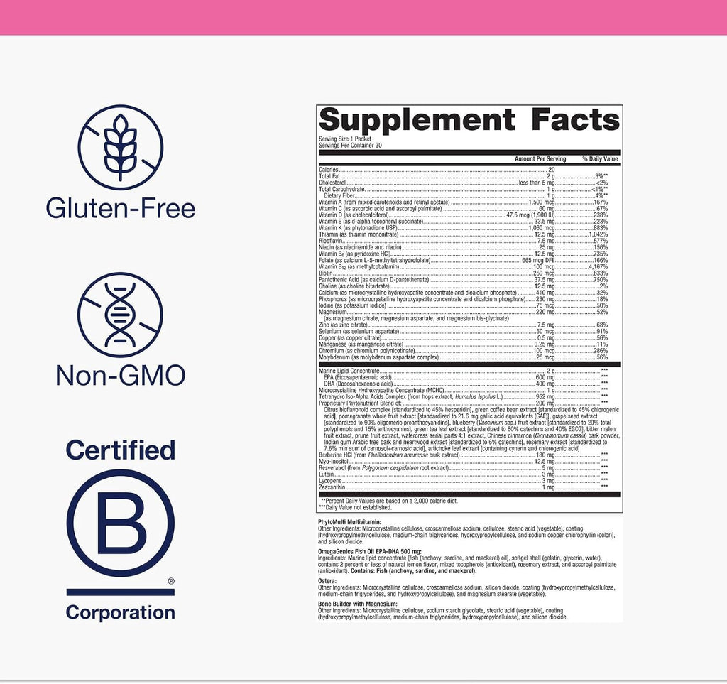 Metagenics Wellness Essentials Women's Prime - Multivitamínico Diario y Omega-3 para la Menopausia