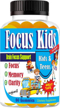 Focus Kids Gummies – Gomitas de Enfoque para Niños y Adolescentes con DHA y Omega 3-6-9, 60 unidades