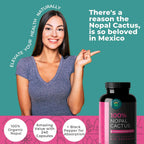 Cápsulas de Nopal Orgánico 1500mg con Extracto de Pimienta Negra - 240 Cápsulas