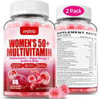 ZEGBALP Multivitamínico para Mujeres 50+ sin Azúcar - Gominolas con 24 Vitaminas y Minerales, Omega-3, DHA, EPA, Luteína