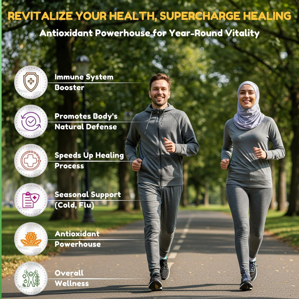SHIFAA NUTRITION Halal Vitamina C 1000 mg - 60 Días - Con Saúco, Quercetina, Escaramujo y Rutina - Vegetariano, Sin Gluten