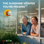 LIVEGOOD Vitamina D3 y K2 Orgánica 2000 UI con MK-7 - Cápsulas Veganas (60 uds)