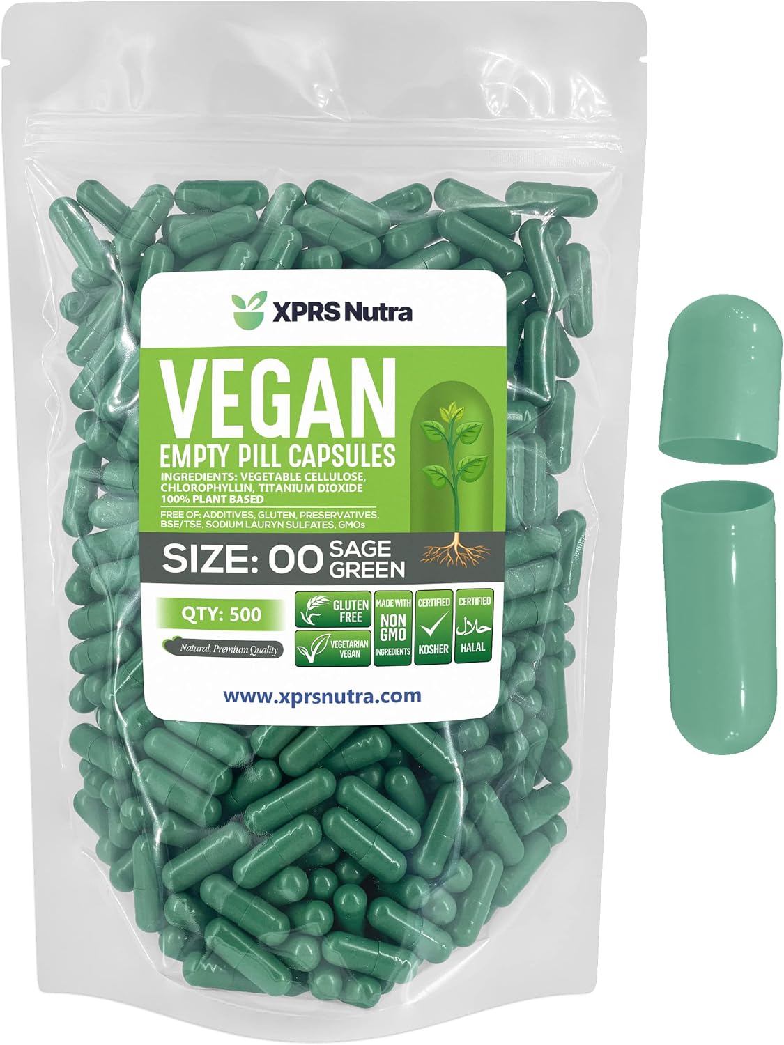 Cápsulas Vacías Tamaño 00 Veganas - 500 uds - XPRS Nutra