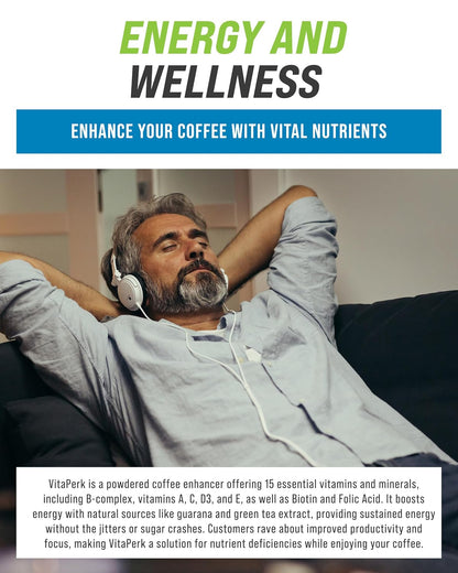 VitaPerk Polvo Multivitamínico sin Sabor - 30 Sobres con 15 Vitaminas, Minerales, Té Verde y Guaraná – Image 5