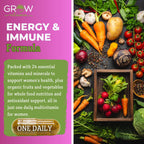 grow vitamin Multivitamínico Diario para Mujeres - 24 Vitaminas y Minerales - 60 Cápsulas - 2 Meses de Suministro