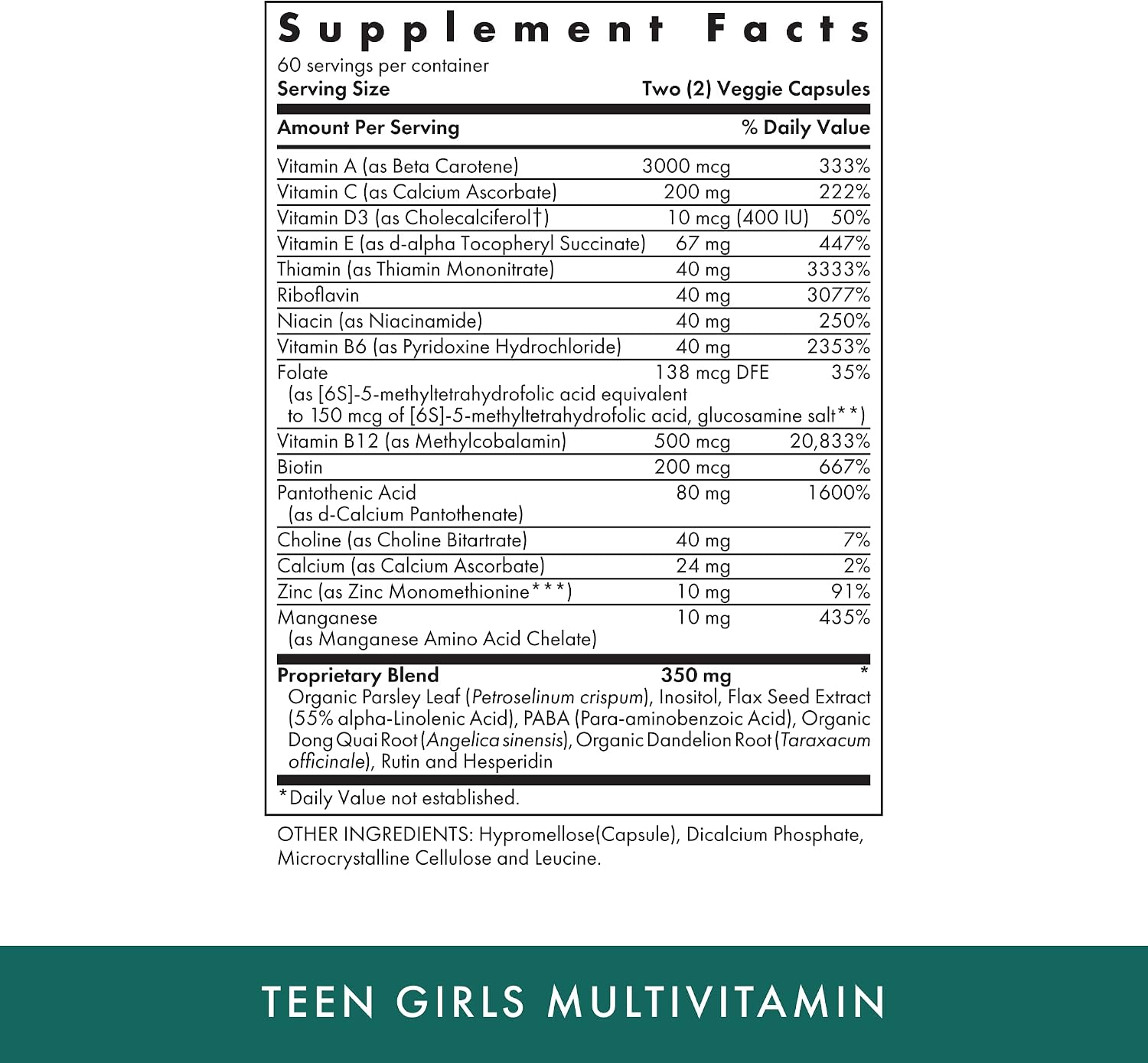 Michael's Health Multivitamínico para Chicas Adolescentes - 120 Cápsulas Vegetarianas