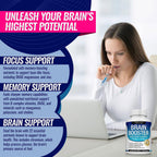 Toplux Brain Booster – Suplemento Nootrópico con DMAE, Bacopa Monnieri y L-Glutamina, 60 Cápsulas